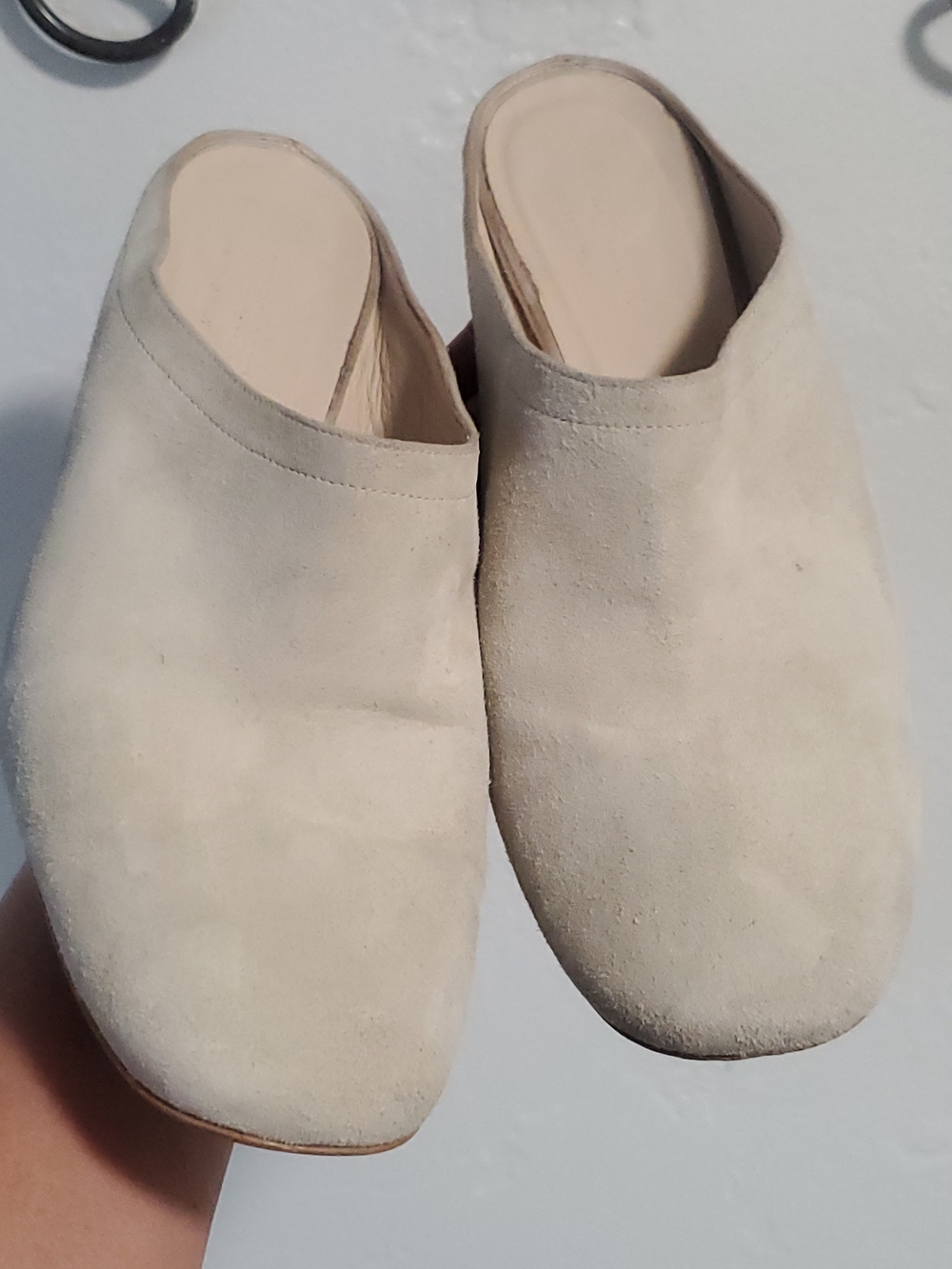 Everlane Women's Suede Slip-On Mules in Light Taupe